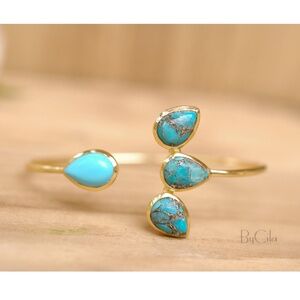 By Cila, Lotus Flower Turquoise Bracelet NWT